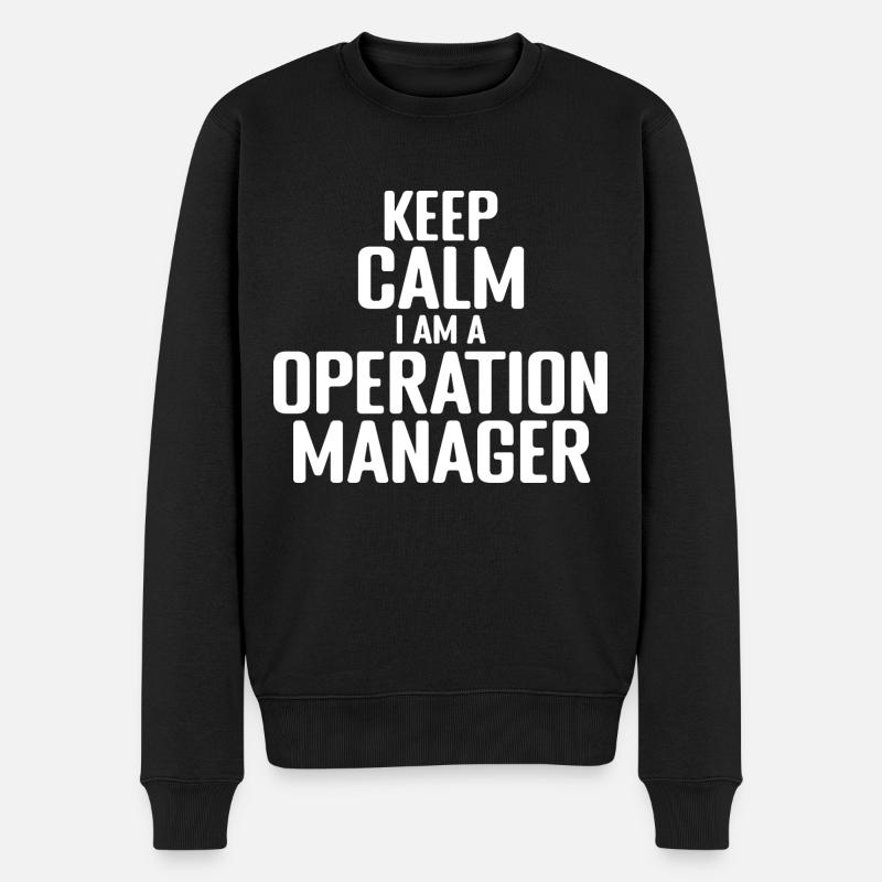 Betriebsleiter: Ruhe bewahren - Männer Premium Bio Pullover - Schwarz