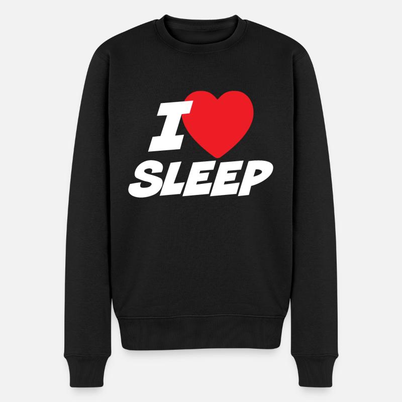 Ich liebe Schlaf - Männer Premium Bio Pullover - Schwarz