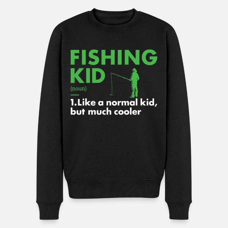 Fisher Kid Definition Fishing - Männer Premium Bio Pullover - Schwarz
