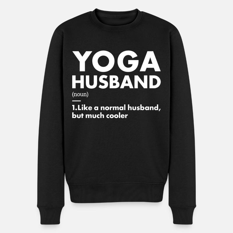 Yogi Husband Definition Yoga - Männer Premium Bio Pullover - Schwarz