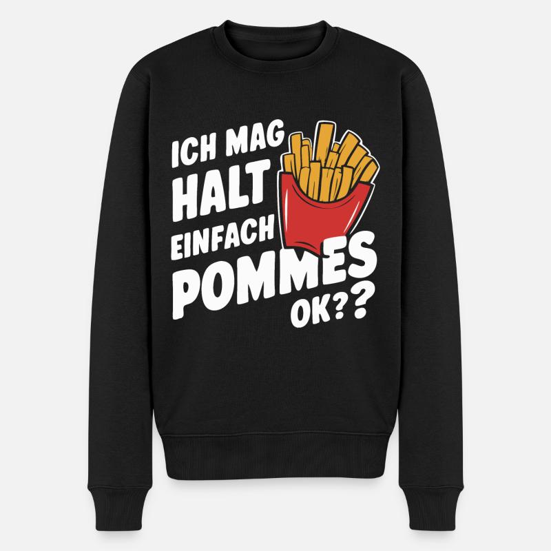Frites, frites, restauration rapide - Pull Premium bio Homme - noir
