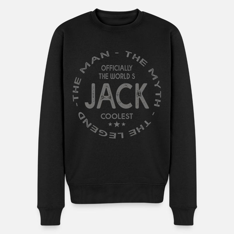 JACK personalisiertes Vorname Jack Geschenk - Männer Premium Bio Pullover - Schwarz