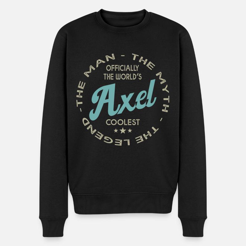 AXEL Namensgeschenk T-Shirt personalisiert Axel - Männer Premium Bio Pullover - Schwarz
