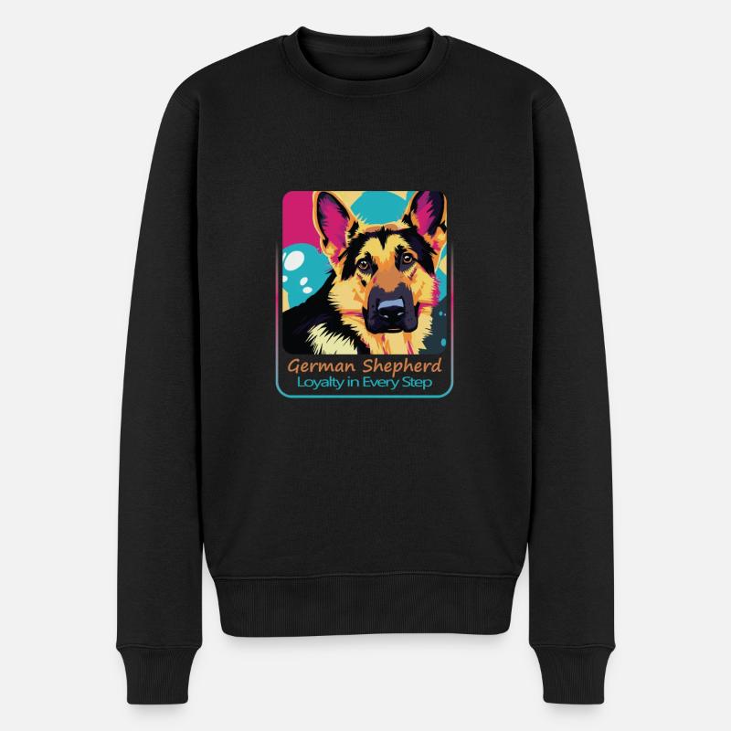 Fidèle chien de berger allemand - Pull Premium bio Homme - noir
