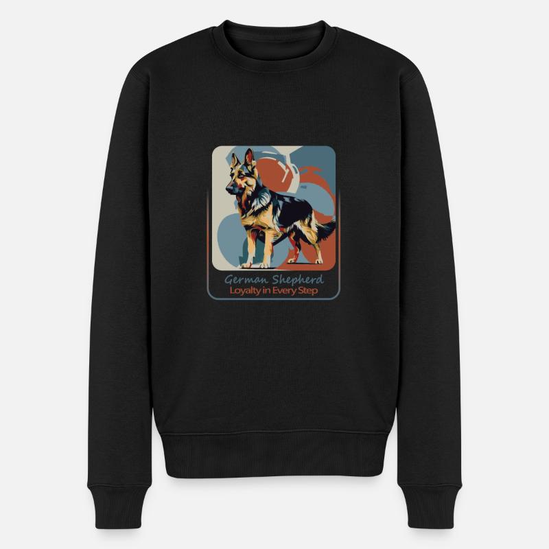 Treuer Hirtengefährte - Männer Premium Bio Pullover - Schwarz