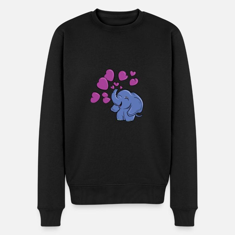 Aimer l’éléphant - Pull Premium bio Homme - noir