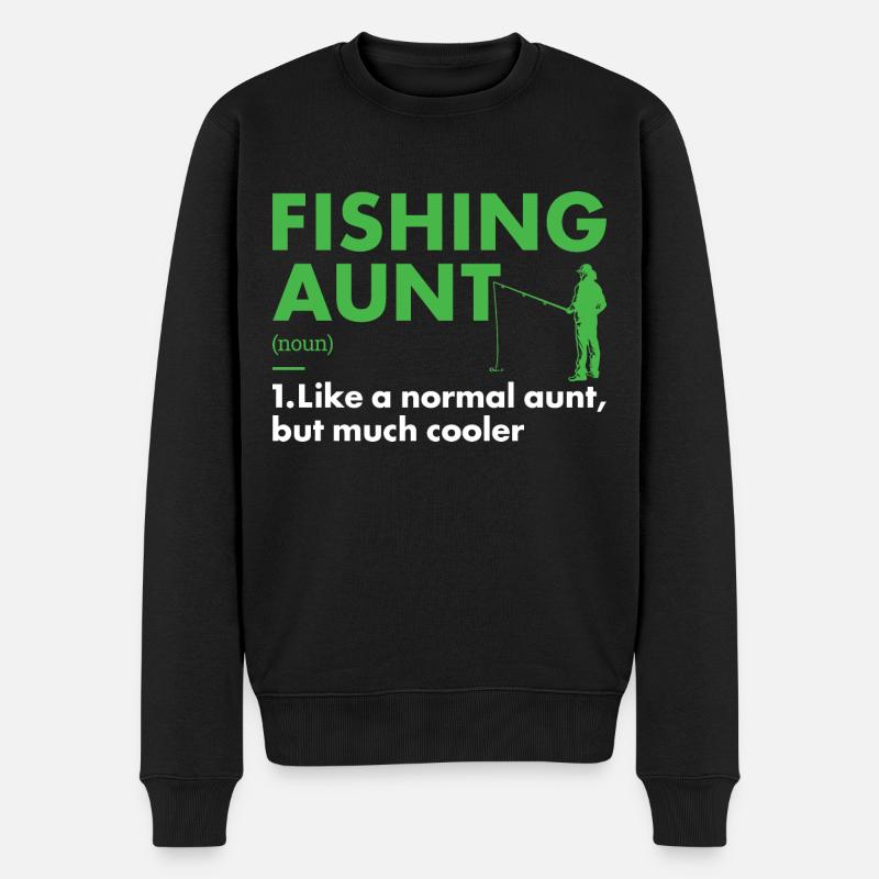Fisher Aunt Definition Fishing - Männer Premium Bio Pullover - Schwarz