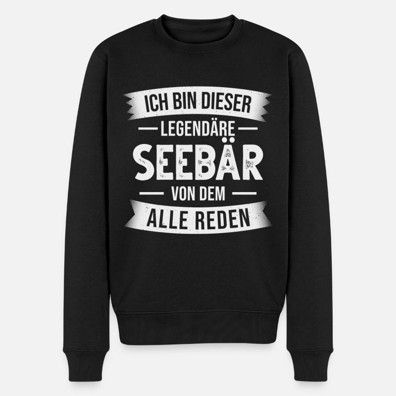 Seebär Seefahrer Seemann Seefahrt - Männer Premium Bio Pullover - Schwarz
