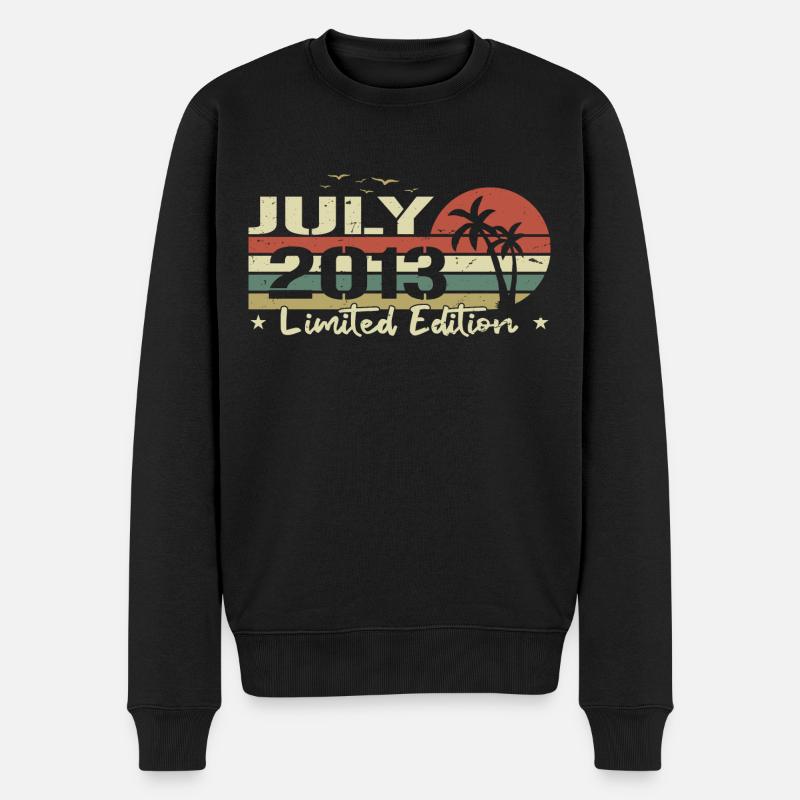 Juli Vintage 11. Geburtstag geboren 2013 Stimmung - Männer Premium Bio Pullover - Schwarz