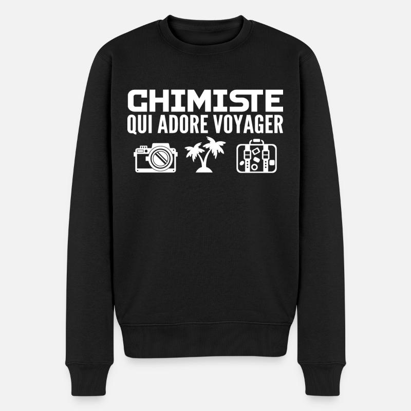 Voyageurs & Chimistes : Passion & Découverte - Pull Premium bio Homme - noir