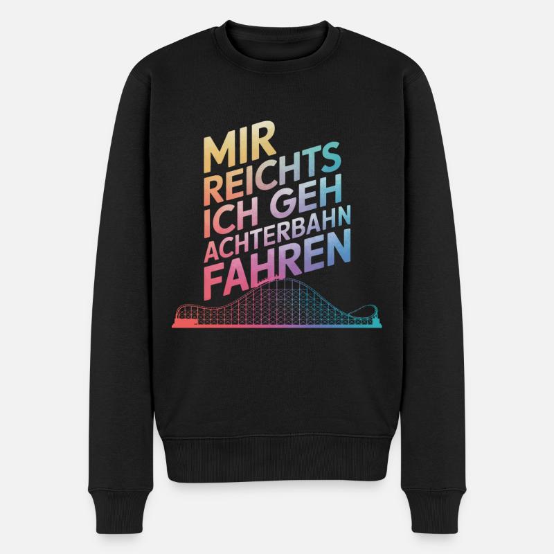 Achterbahn Freizeitpark Roller Coaster - Männer Premium Bio Pullover - Schwarz