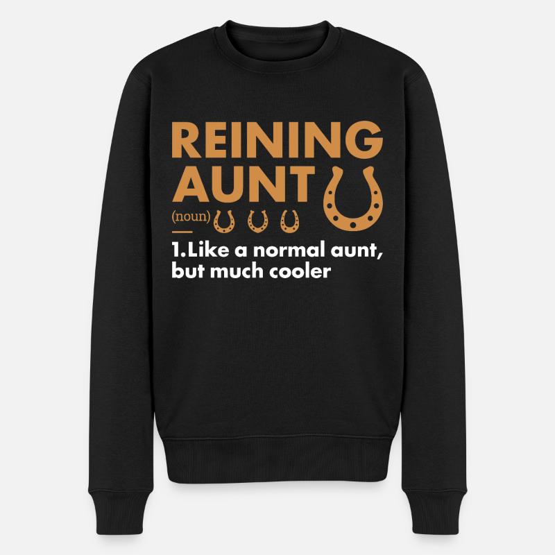 Reiner Aunt Definition Reining - Männer Premium Bio Pullover - Schwarz