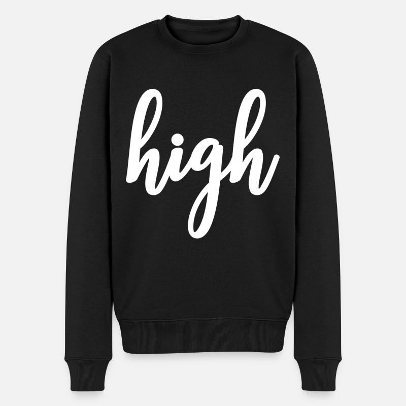 High - Männer Premium Bio Pullover - Schwarz
