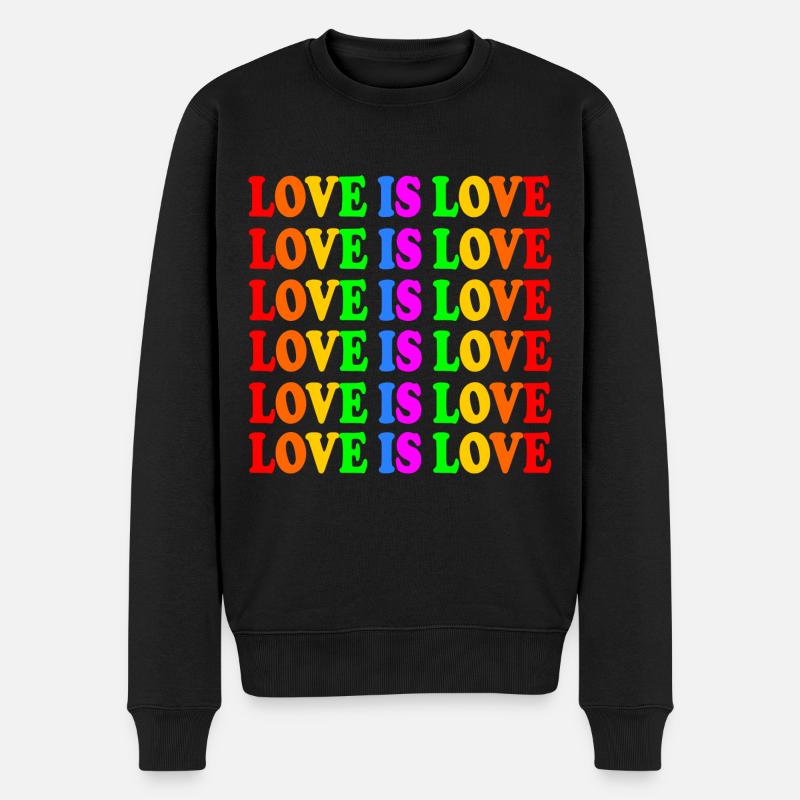 Love is love - Männer Premium Bio Pullover - Schwarz