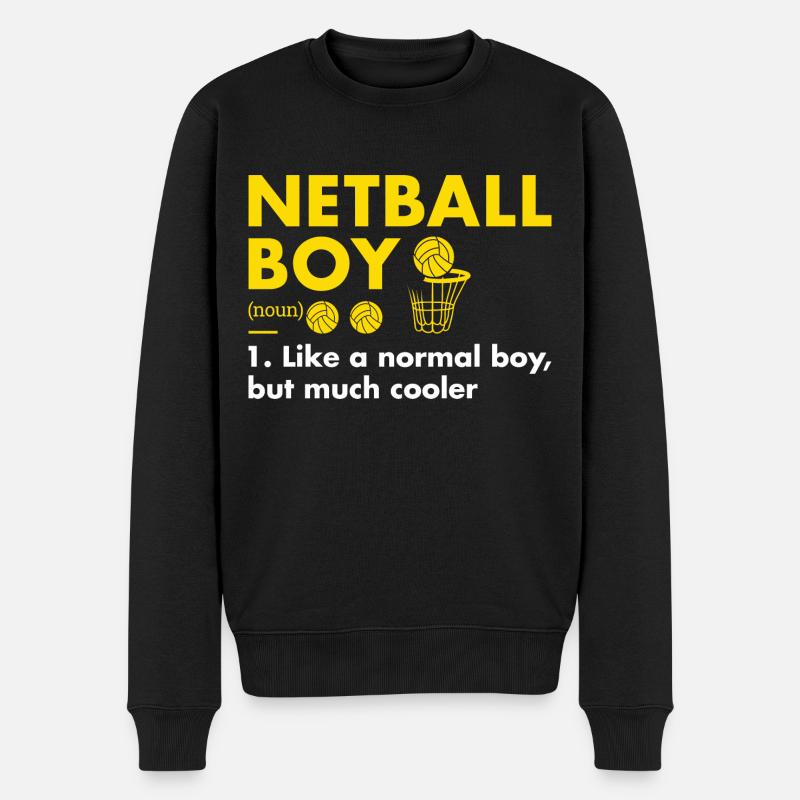 Sport Boy Definition Netball - Männer Premium Bio Pullover - Schwarz