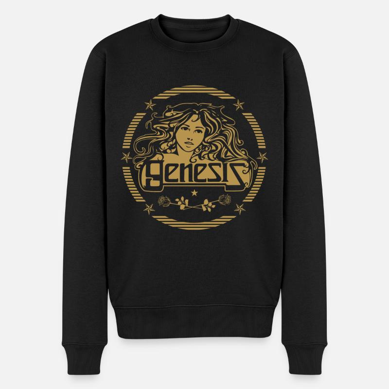Genesis Goldenes Logo Kreis - Männer Premium Bio Pullover - Schwarz