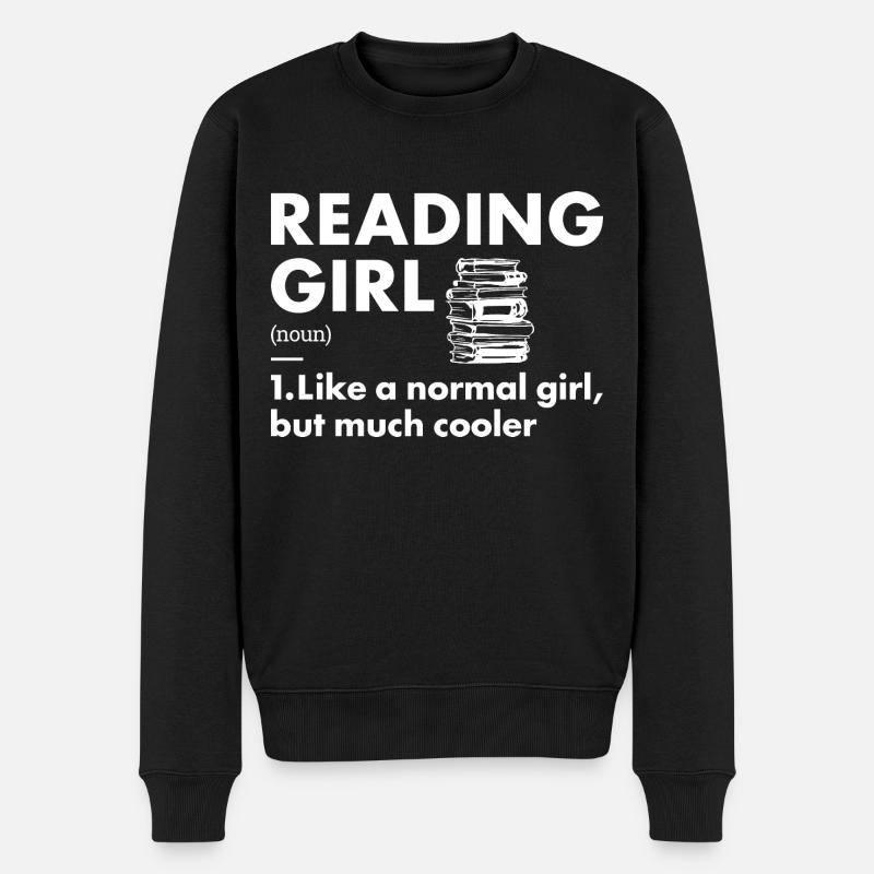 Reader Girl Definition Reading - Männer Premium Bio Pullover - Schwarz