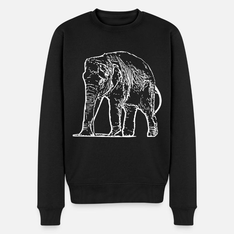 Elefant Baby weiß - Männer Premium Bio Pullover - Schwarz