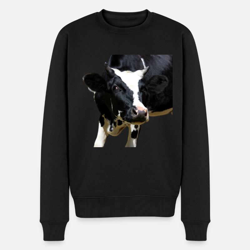 tête de vache drôle - Pull Premium bio Homme - noir