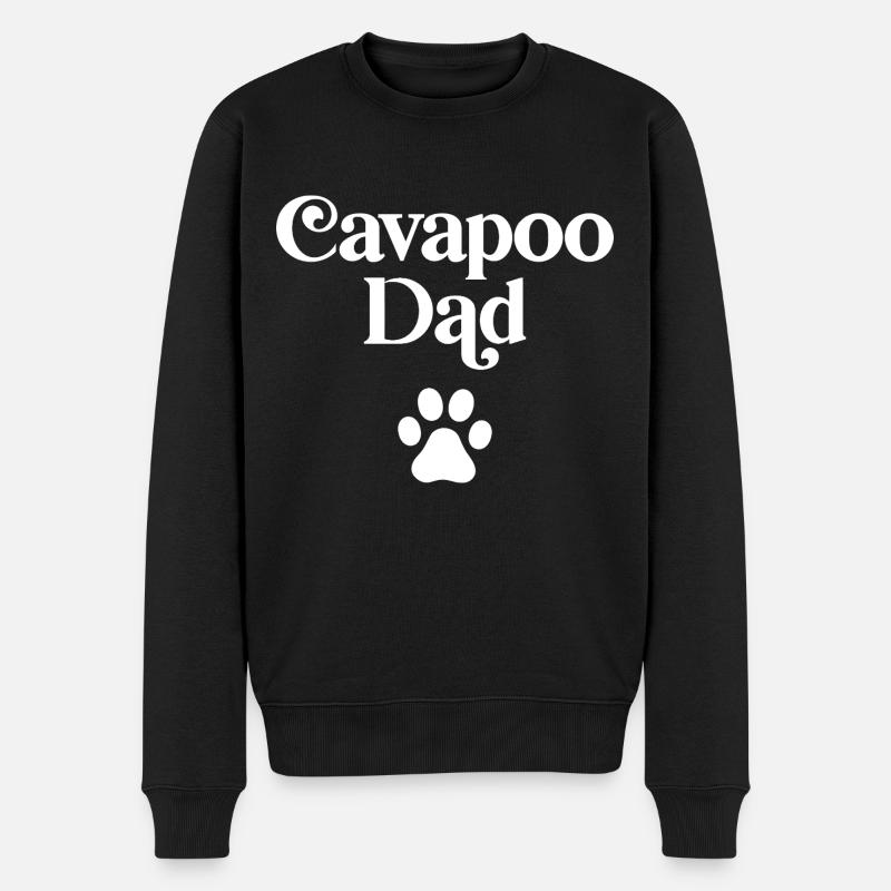 Cavapoo Vater - Männer Premium Bio Pullover - Schwarz