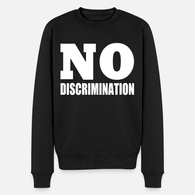 no discrimination - Männer Premium Bio Pullover - Schwarz