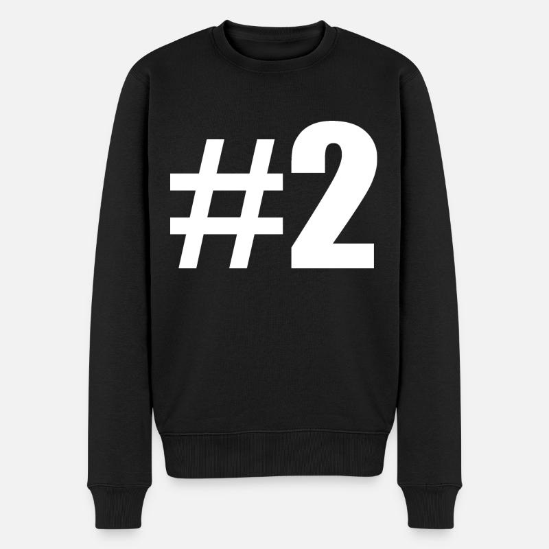#2 - Männer Premium Bio Pullover - Schwarz