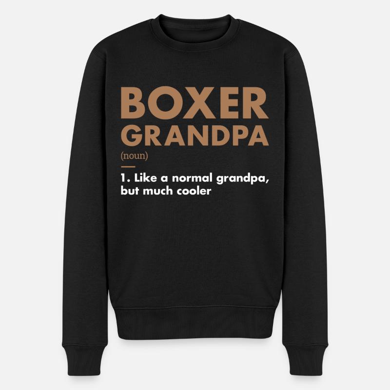 Boxer Grandpa Definition - Männer Premium Bio Pullover - Schwarz