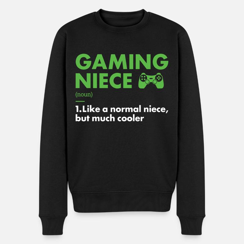 Gamer Niece Définition Jeux - Pull Premium bio Homme - noir