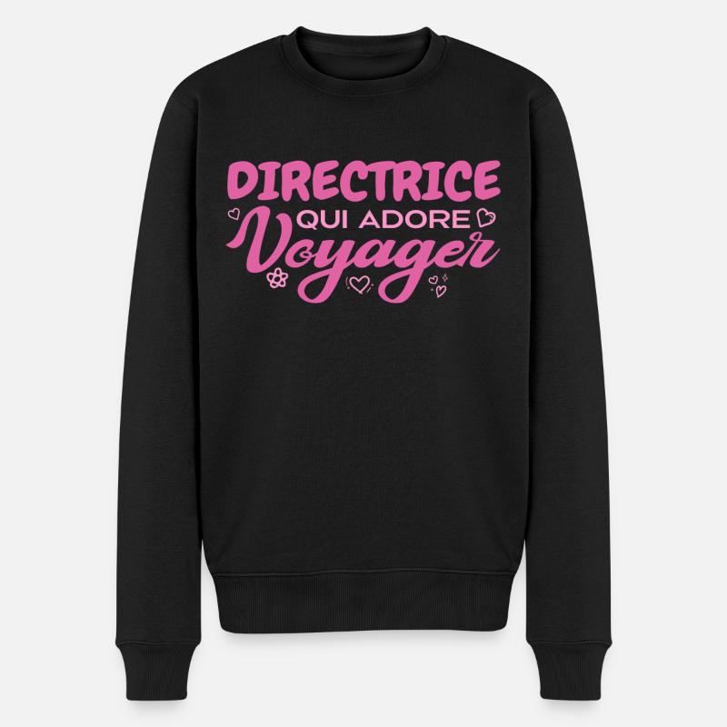 Directrice globe-trotteuse passionnée de voyages - Pull Premium bio Homme - noir