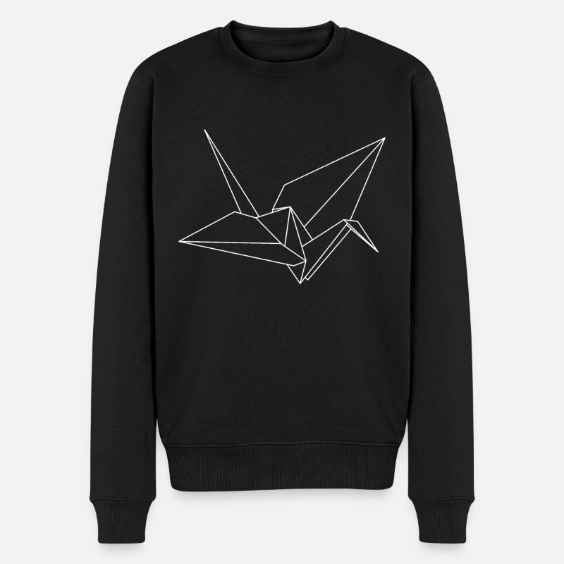 Grue en origami - Pull Premium bio Homme - noir