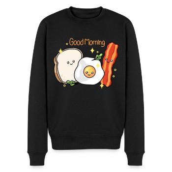 Guten Morgen - Männer Premium Bio Pullover - Schwarz - Vorne - Nico (187cm)