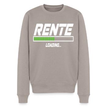 Rente Loading... - Männer Premium Bio Pullover - Taupe - Vorne - Nico (187cm)