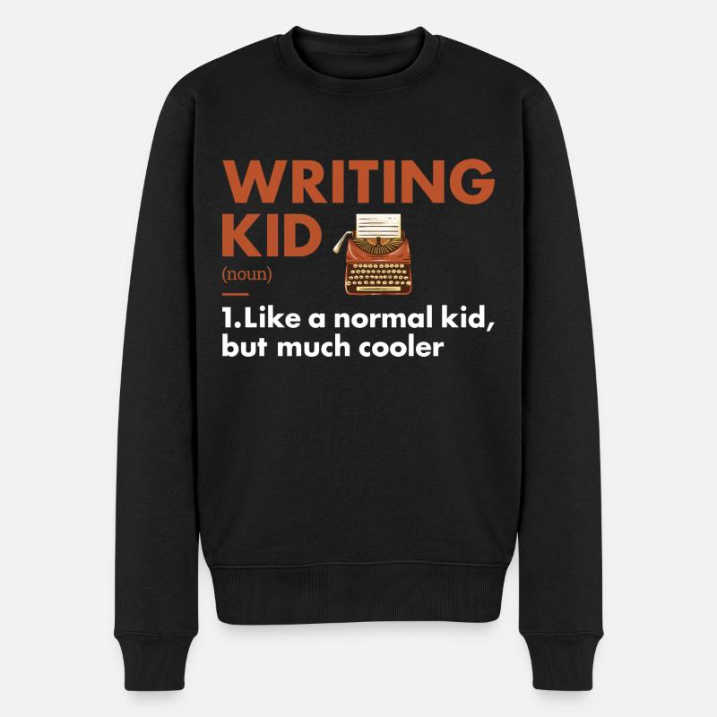 Writer Kid Definition Writing - Männer Premium Bio Pullover - Schwarz