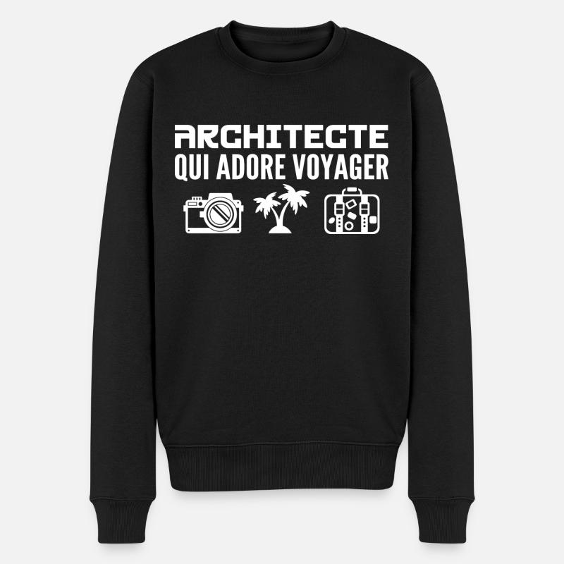 Voyageurs & Architectes : Passion & Découverte - Pull Premium bio Homme - noir