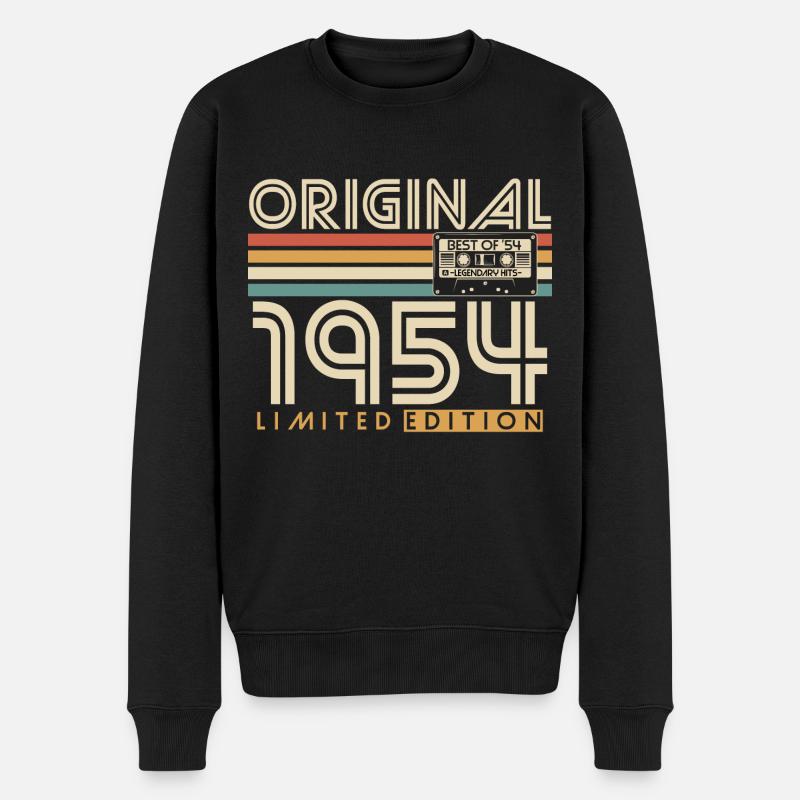 1954 Jahrgang Geburtstag Vintage Retro Geschenk - Männer Premium Bio Pullover - Schwarz