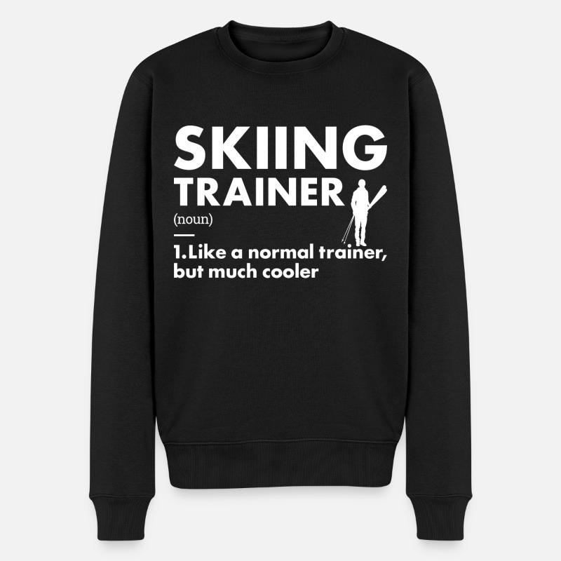 Sport Trainer Skiing - Männer Premium Bio Pullover - Schwarz