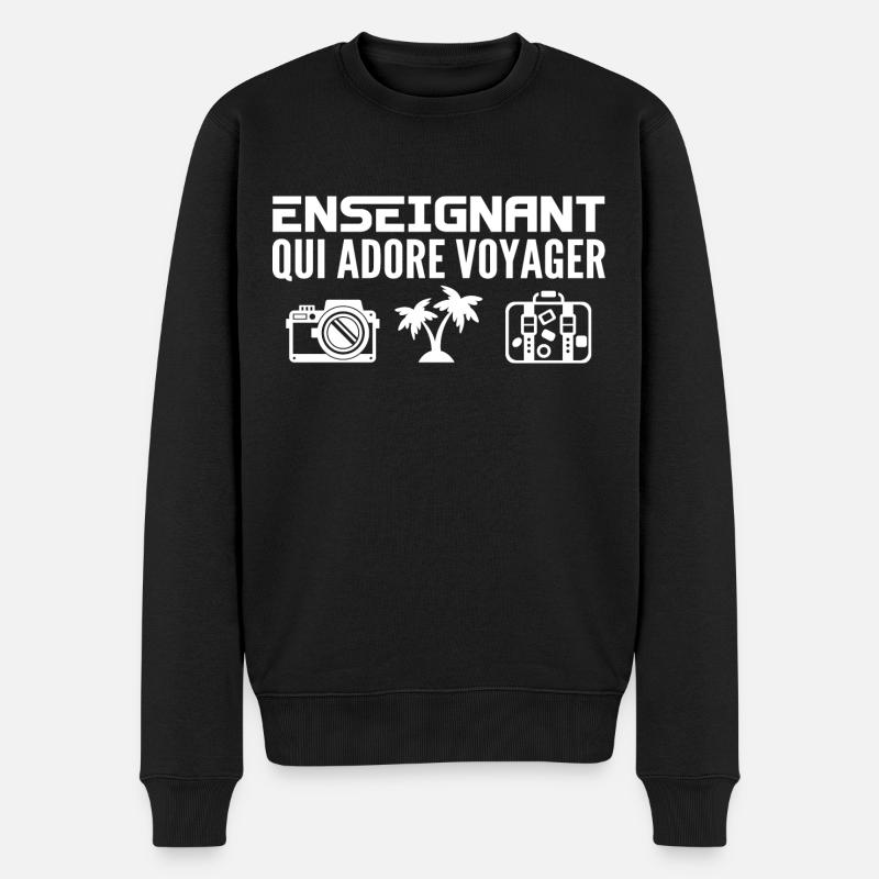 Voyageurs & Enseignants : Passion & Découverte - Pull Premium bio Homme - noir