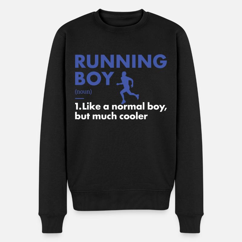 Sport Boy Running - Männer Premium Bio Pullover - Schwarz