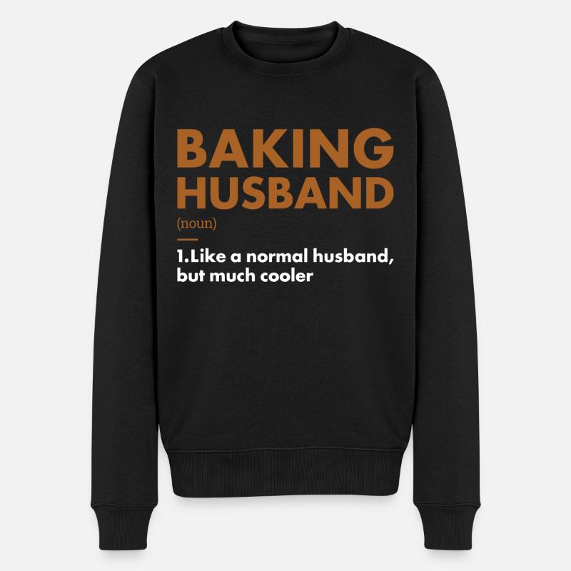 Baker Husband Definition Baking - Männer Premium Bio Pullover - Schwarz