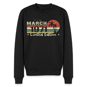 März Jahrgang 53. Jahrestag Geboren 1971 Vibe - Männer Premium Bio Pullover - Schwarz - Vorne - Nico (187cm)