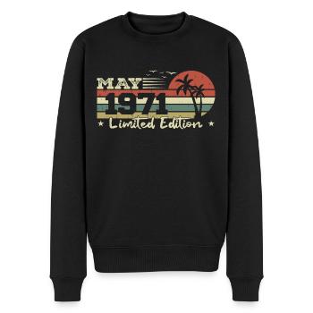 Mai Jahrgang 53. Jahrestag Geboren 1971 Vibe - Männer Premium Bio Pullover - Schwarz - Vorne - Nico (187cm)