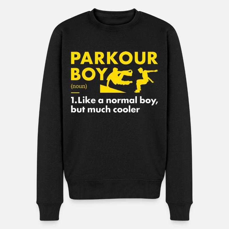 Traceur Boy Definition Parkour - Männer Premium Bio Pullover - Schwarz