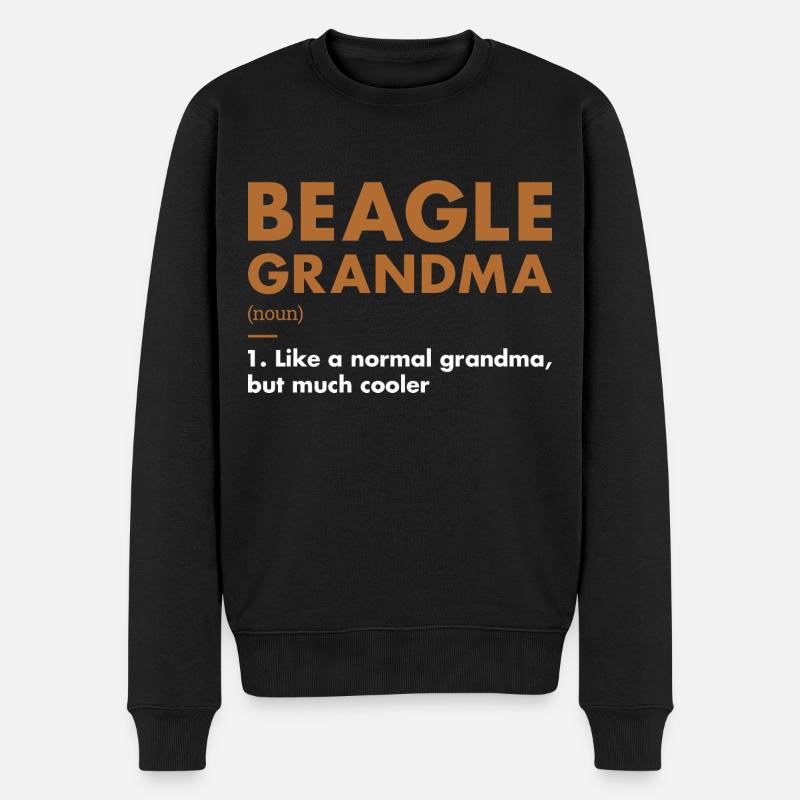 Beagle Grandma Definition - Männer Premium Bio Pullover - Schwarz