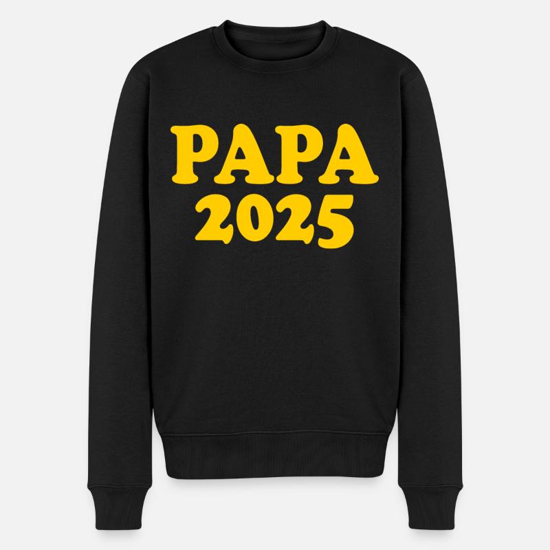 Papa 2025 - Männer Premium Bio Pullover - Schwarz