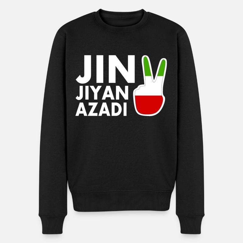 jin jiyan azadi - Männer Premium Bio Pullover - Schwarz
