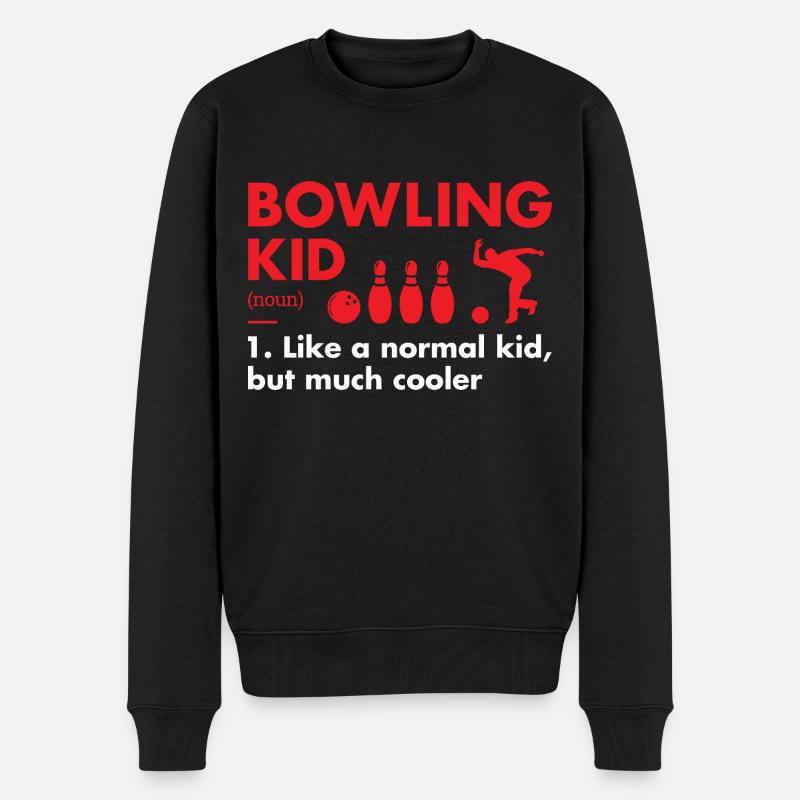 Sport Kid Definition Bowling - Männer Premium Bio Pullover - Schwarz