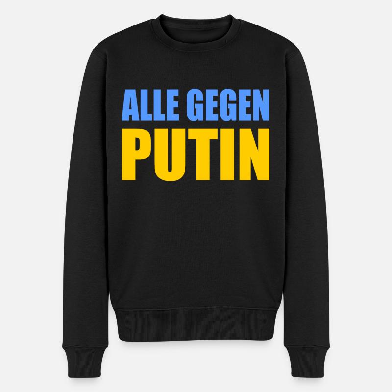 Alle gegen putin - Männer Premium Bio Pullover - Schwarz