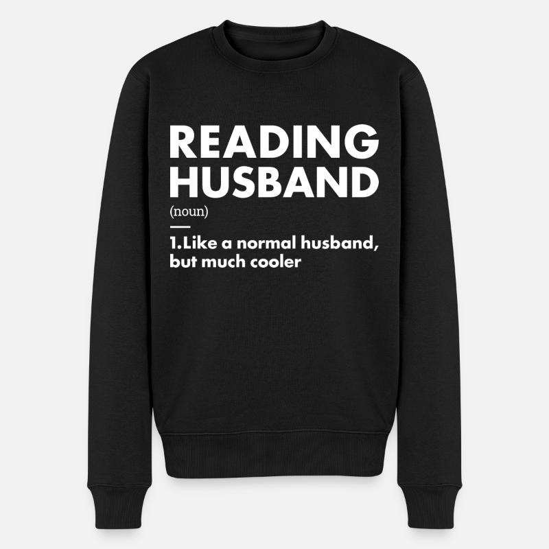 Reader Husband Definition Reading - Men's Premium Organic Jumper - black