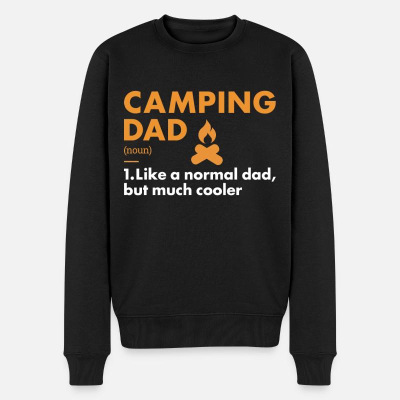 Camper Dad Definition Camping - Männer Premium Bio Pullover - Schwarz