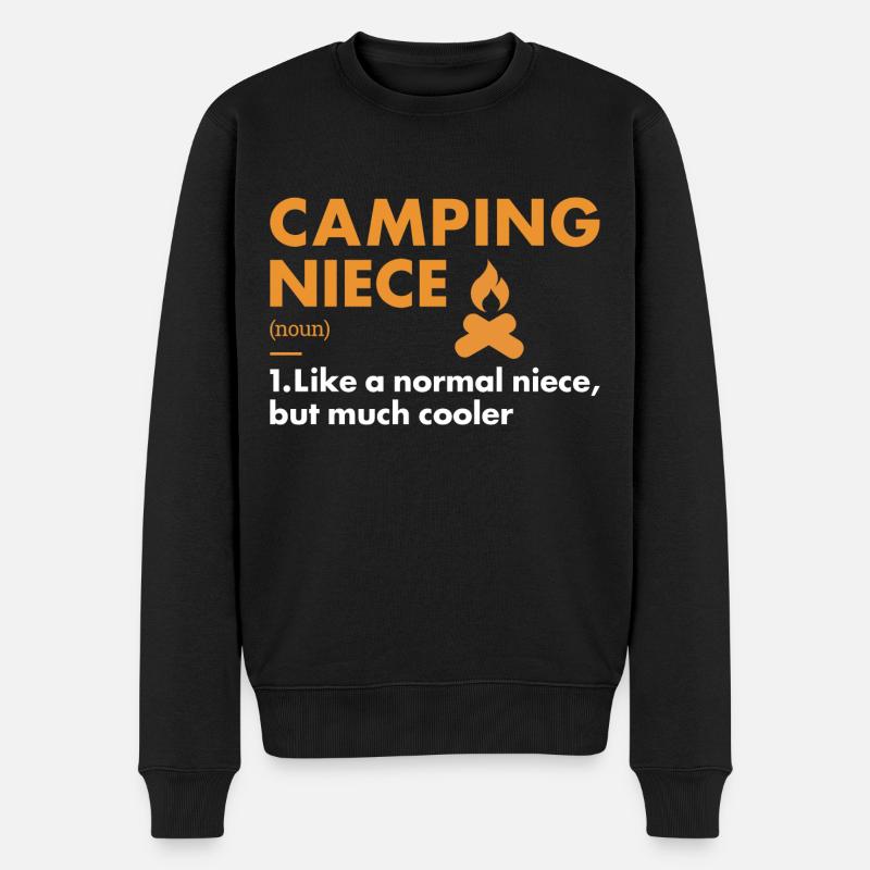 Camper Niece Definition Camping - Männer Premium Bio Pullover - Schwarz